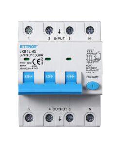 Alternative view of Interruttore Magnetotermico Differenziale 3P+N 16A 6KA 30mA 380V Occupa 4 Moduli DIN