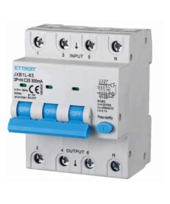 Alternative view of Interruttore Magnetotermico Differenziale 3P+N 25A 6KA 300mA 380V Occupa 4 Moduli DIN