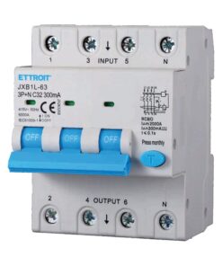 RCBO Interruttore Magnetotermico Differenziale Tipo A Curva C 3P+N 4M 6000A 300mA C32A AC 400V IP20 IEC61009-1
