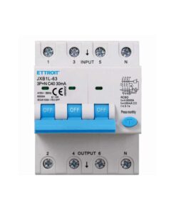 Interruttore Magnetotermico Differenziale 3P+N 40A 6KA 30mA 380V Occupa 4 Moduli DIN