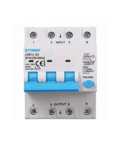 Interruttore Magnetotermico Differenziale 3P+N 50A 6KA 300mA 380V Occupa 4 Moduli DIN