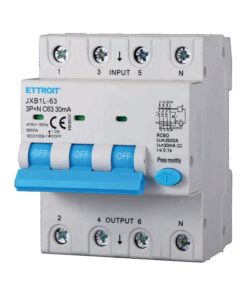 RCBO Interruttore Magnetotermico Differenziale Tipo A Curva C 3P+N 4M 6000A 30mA C63A AC 400V IP20 IEC61009-1