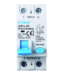 Alternative view of Interruttore Magnetotermico Differenziale Tipo A 1P+N 16A 6KA 30mA 220V Occupa 2 Moduli DIN