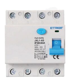 RCCB Interruttore Differenziale Puro Tipo A 3P+N 4M 6000A 30mA 25A AC 400V IP20 IEC61008-1