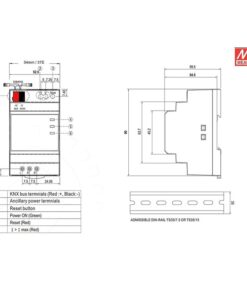 MW MEAN WELL KNX-20E-640 Alimentatore KNX 30V 640 mA 19,2W Konnex Per Guida DIN Binario