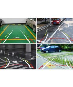 Telecamera Retromarcia Porta Targa Quadrata Con Linee Guida Dinamica Che Seguono La Sterzata Della Macchina