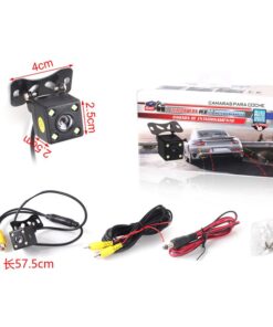 Telecamera Retromarcia Portatarga Quadrata 25X25mm Con 4 Led Sensore CMD Visione Notturna 12V Auto IP67