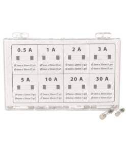 Kit 80 Fusibile Auto Moto Camper Camion Barca Tubo In Vetro 0.5A 1A 2A 3A 5A 10A 20A 30A Ø5mmX20mm Ø6mmX30mm