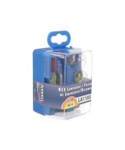 Kit Lampade Ricambio Emergenza Alogena Auto Bulbset H1 12V 3 Fusibile (8 pz)