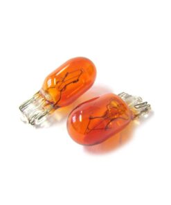 Blister 2 Lampade Alogena T10 WY5W 12V 5W Amber Arancione Zoccolo Vetro W2,1x9,5d