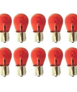 10 Lampade Alogene S25 PY21W 12V 21W BA15S Arancione Piedi Dritti Indicatori