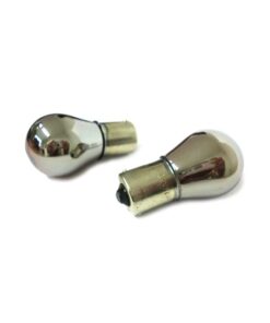 Blister 2 Lampade S25 P21W 12V 21W Cromate Invisibili BA15S Arancione Frecce Auto