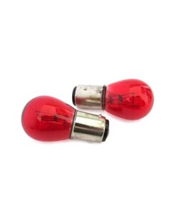 Blister 2 Lampade Alogene PR21/5W BAW15D 12V Rosse Compatibile con Philips 12495 CP