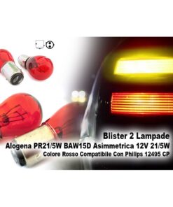 Alternative view of Blister 2 Lampade Alogene PR21/5W BAW15D 12V Rosse Compatibile con Philips 12495 CP