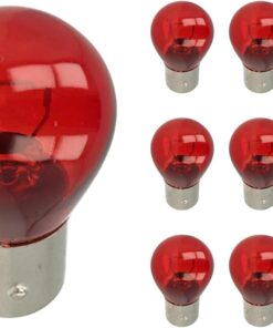 10 Pezzi Lampade Alogena PR21/5W BAW15D 12V 21/5W Rosso Compatibili Philips 12495 CP