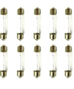 10 Lampade Alogene Siluro T11 C5W 12V 5W 39mm SV8.5 per Auto e Luci Targa