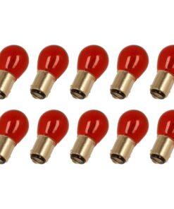 10 Pezzi Lampada Alogena S25 P21/5W BAY15D 12V Rosso Doppio Filamento Posteriori