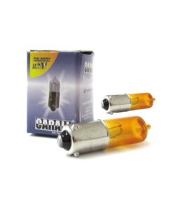 2 PZ Lampada Alogena H21W BAY9s 12V 21W Amber Frecce Auto Piedini Sfalsati