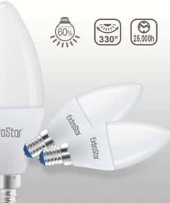 2 PZ Lampada A Led, Lampadina E14 C37 8W Bianco Freddo 6500K 760 Lumen