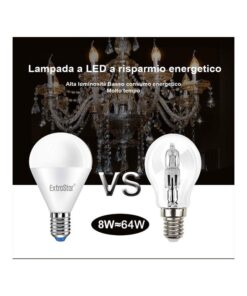 2 PZ Lampada A Led E14 P45 G45 8W Bianco Freddo 6500K 720 Lumen