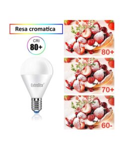 2 PZ Lampada A Led E14 P45 G45 8W Bianco Freddo 6500K 720 Lumen