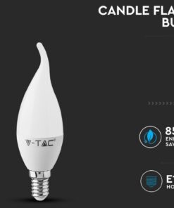 Lampada A Led E14 CF37 5,5W Forma Candela Fiamma Colpo Di Vento SKU-117, Disponibili 3000K 4000K 6400K (Bianco Neutro 4000K)