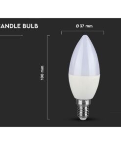 Lampada a Led E14 C37 7W 600LM Forma Goccia Oliva Candela SKU-111, Disponibili 3000K 4000K 6400K (Bianco Freddo 6500K)