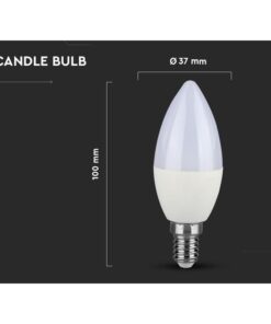 Lampadina LED Chip Samsung E14 C37 5,5W a Candela Dimmerabile SKU-20045, Disponibili 3000K 4000K 6400K (Bianco Freddo 6500K)