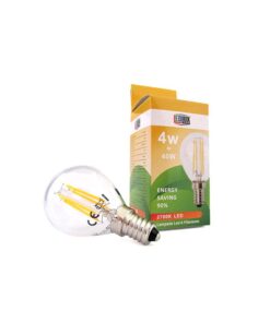 Stock 4 Lampade Filo Led Con Filamento E14 G45 4W 360 Gradi Bianco Caldo 2700K Bulbo Globo Piccolo Sfera