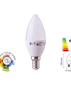 Lampada A Led E14 CRI 95 C37 5,5W 470LM Forma Goccia Oliva Candela SKU-7494, Disponibili 2700K 4000K 6400K (Bianco Neutro 4000K)