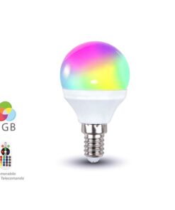 Lampada A Led E14 P45 3.5W RGBW 4000K Con Telecomando Dimmerabile Bulbo 320LM SKU-2776