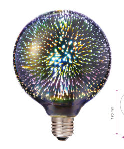 Lampada A Led E27 G125 Globo Filamento Effetto Speciale 3D In Vetro 3W 3000K SKU-2706