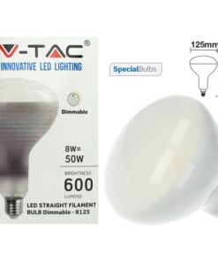 Lampada Led Filamento E27 R125 Riflettore 8W Neutro 4000K Dimmerabile In Vetro 600lm 110 Gradi SKU-7467