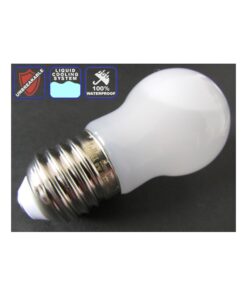 Lampada Led Sfera E27 8W=85W Antiurto Raffreddamento A Liquido Bianco Caldo 3000K Impermeabile