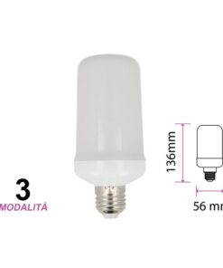 Lampada Led E27 Effetto Fiamma Finta Fuoco Tremolante Decorativa Vintage 3 Mode 6W 1700K Luce Fissa Breathing Light