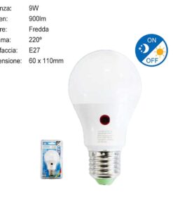 Alternative view of Lampada LED E27 9W con Sensore Crepuscolare 900lm 6500K A60 Day Night Sensor