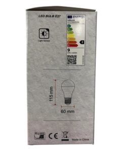 Lampada A Led E27 Con Sensore Crepuscolare 9W 810 Lumen A60 4200K Day Night Sensor