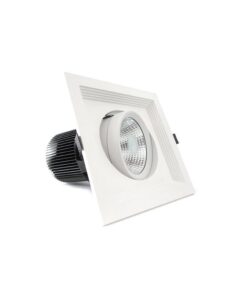 Faro Led Da Incasso COB 30W 220V Bianco Caldo Quadrato Orientabile Con Riflettore