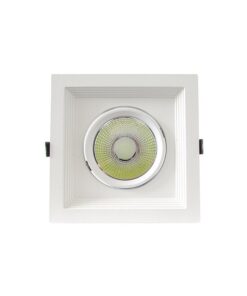 Faro Led Da Incasso COB 30W 220V Quadrato Bianco Naturale Orientabile Con Riflettore