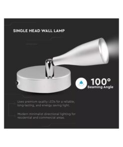 Alternative view of Applique Lampada Led Da Parete Colore Bianco 3000K Con Testa Orientabile IP20 4,5W SKU-218262