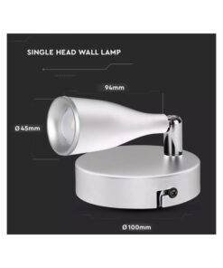 Applique Lampada Led Da Parete Colore Bianco 3000K Con Testa Orientabile IP20 4,5W SKU-218262