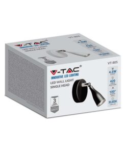 Alternative view of Applique Lampada Led Da Parete Colore Nero 3000K Con Testa Orientabile IP20 4,5W SKU-218263