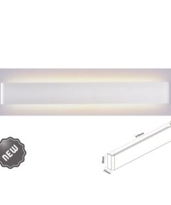 Applique Lampada Led Da Parete Rettangolare 20W 4000K Up-Down con Doppio Fascio Luminoso Carcassa Bianca IP44 SKU-218536