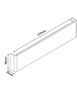 Applique Lampada Led Da Parete Rettangolare 20W 4000K Up-Down con Doppio Fascio Luminoso Carcassa Bianca IP44 SKU-218536