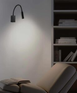 Applique Lampada Led Da Parete Hotel Per Lettura 3W 3000K Braccio Flessibile Carcassa Nera SKU-211485