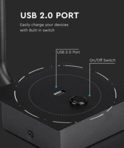 Applique Lampada Led Da Parete Hotel Per Lettura 3W 3000K Con Interruttore e Caricatore USB 5V 2A Colore Nero SKU-211487