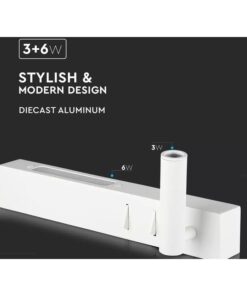 Alternative view of Applique da Comodino Per Lettura Con Doppia Illuminazione 3+6W Colore Bianco 3000K Hotel Casa SKU-211488