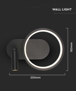Applique Lampada LED da Muro 14W 250*100*180mm in Metallo Colore Nero 4000K SKU-14980