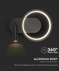 Applique Lampada LED da Muro 14W 250*100*180mm in Metallo Colore Nero 4000K SKU-14980