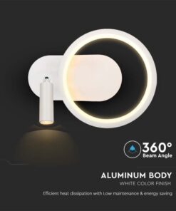 Applique Lampada LED da Muro 14W 250*100*180mm in Metallo Colore Bianco 4000K SKU-14982